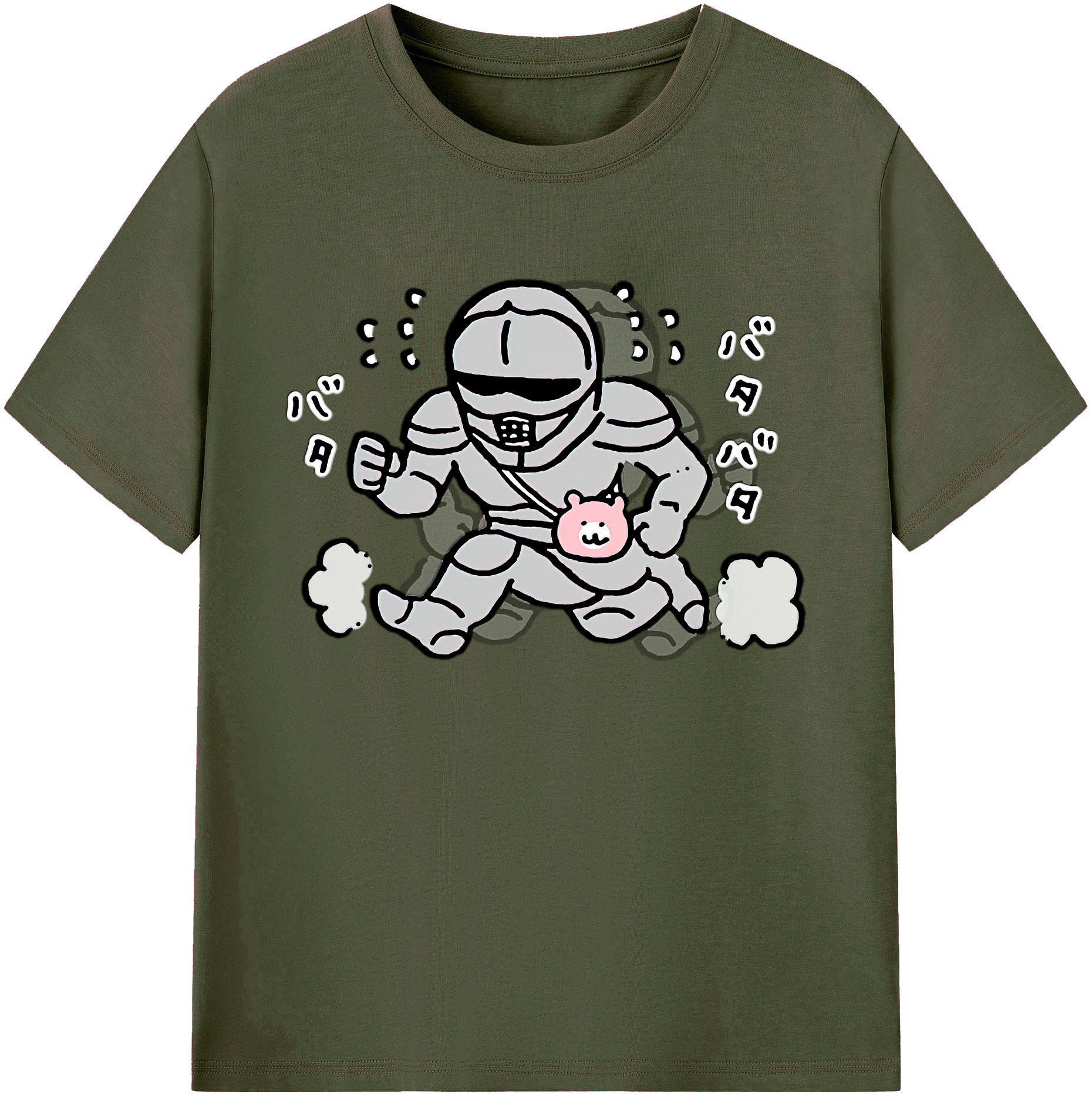 （画像用） ちいかわ 労働の鎧さん Chii-kawa Mr. Armor of Labor 綿100％ メンズ半袖Tシャツ｜肌触りやわらか＆通気性